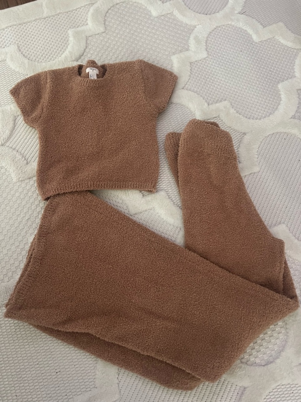 Forever 21 Plush Teddy Knit Top in Light Brown
